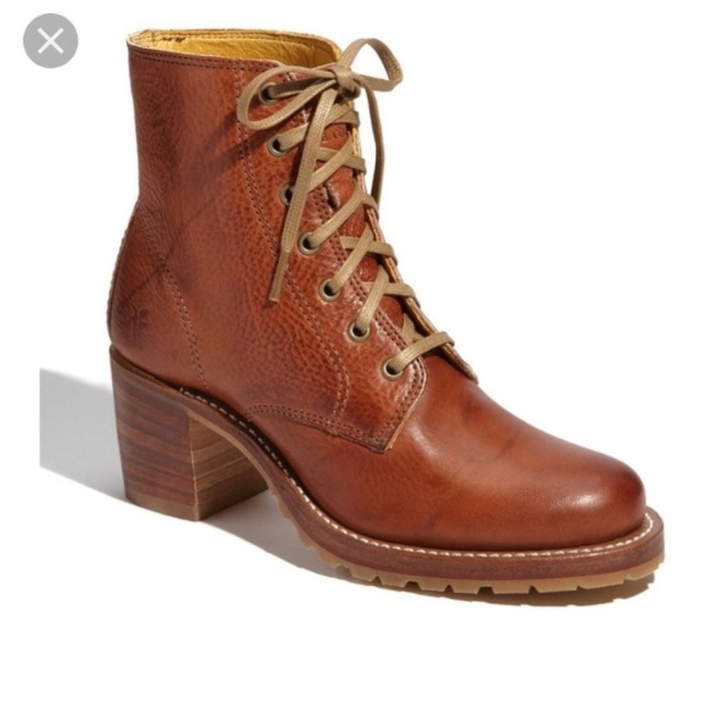 Frye Sabrina 6G Lace Up in Saddle - Size 8
